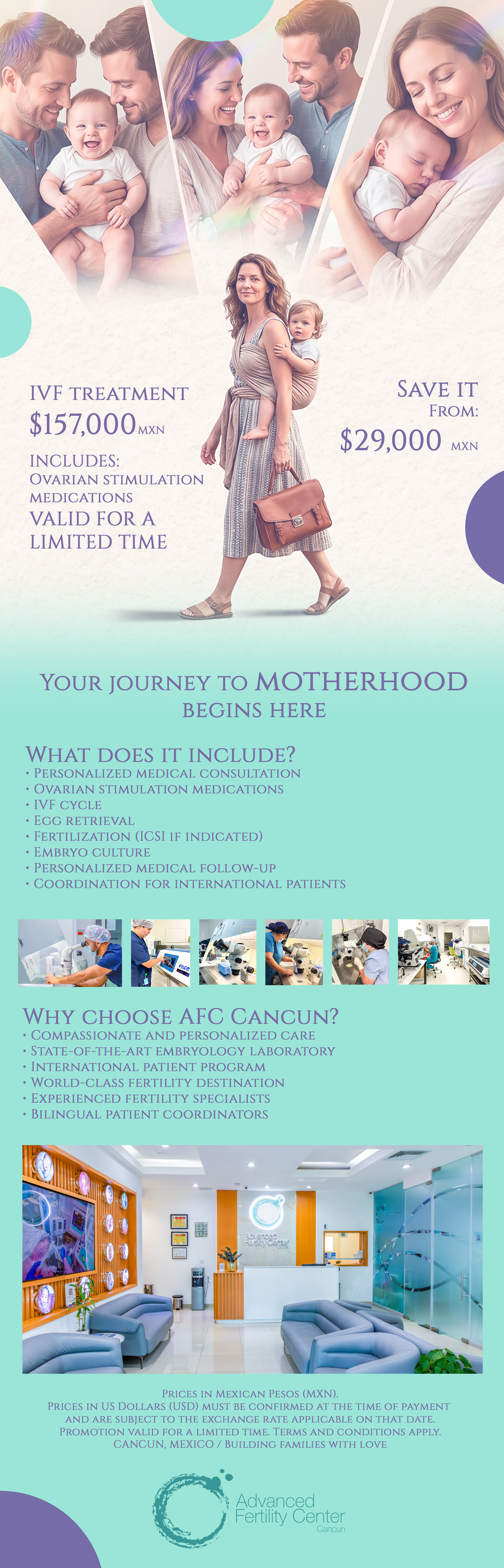 IVF Promotion - Treatment $157,000 MXN - Advanced Fertility Center Cancun